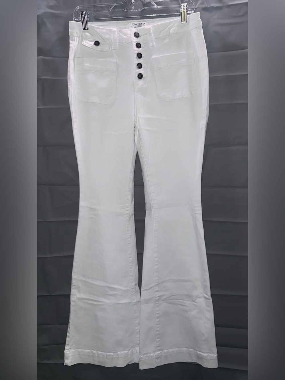Judy Blue High Rise Button Fly Patch Pocket Flare Jeans Size 28